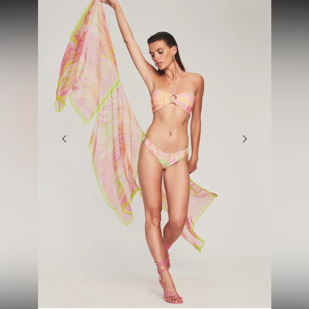 Retrofete Maui  Tropical Palm Bikini Swim Suit Set NWOT